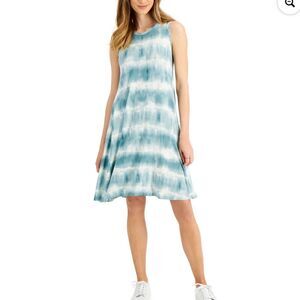 NWT Style & Co Womens Tie Dyed Flip Flop Dress Sagebrush M